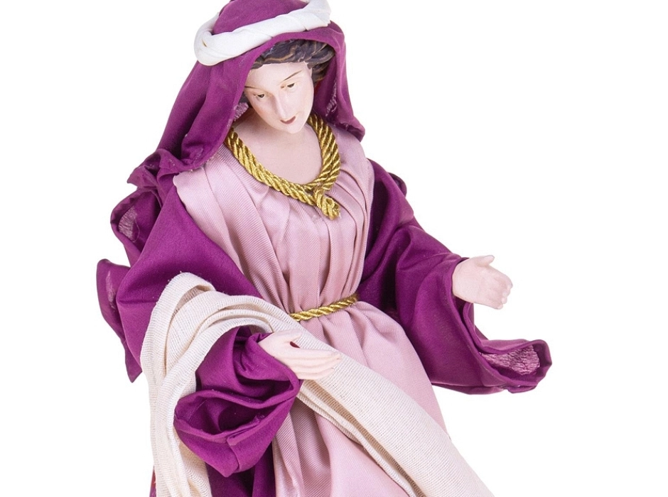 Grupo Natividad marfil rosa 36 cm. (3 piezas)