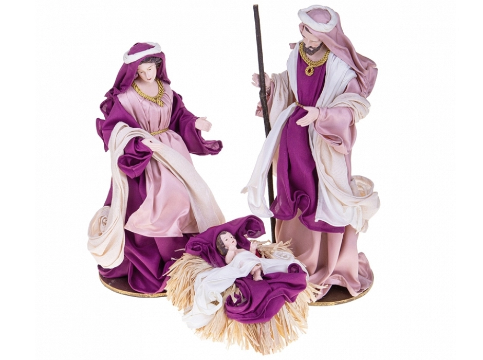 Grupo Natividad marfil rosa 36 cm. (3 piezas) Grupo Natividad marfil rosa 36 cm. (3 piezas)
