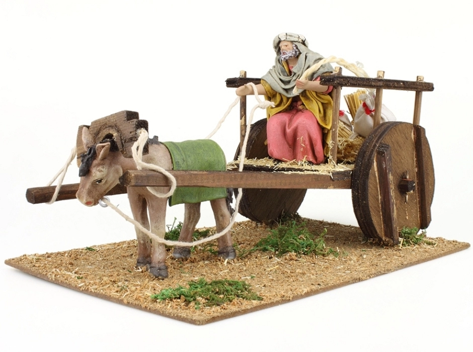 Grupo pastor con carro 12 cm.