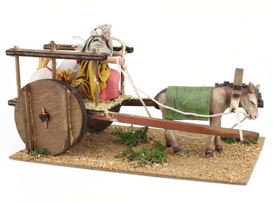 Grupo pastor con carro 12 cm.