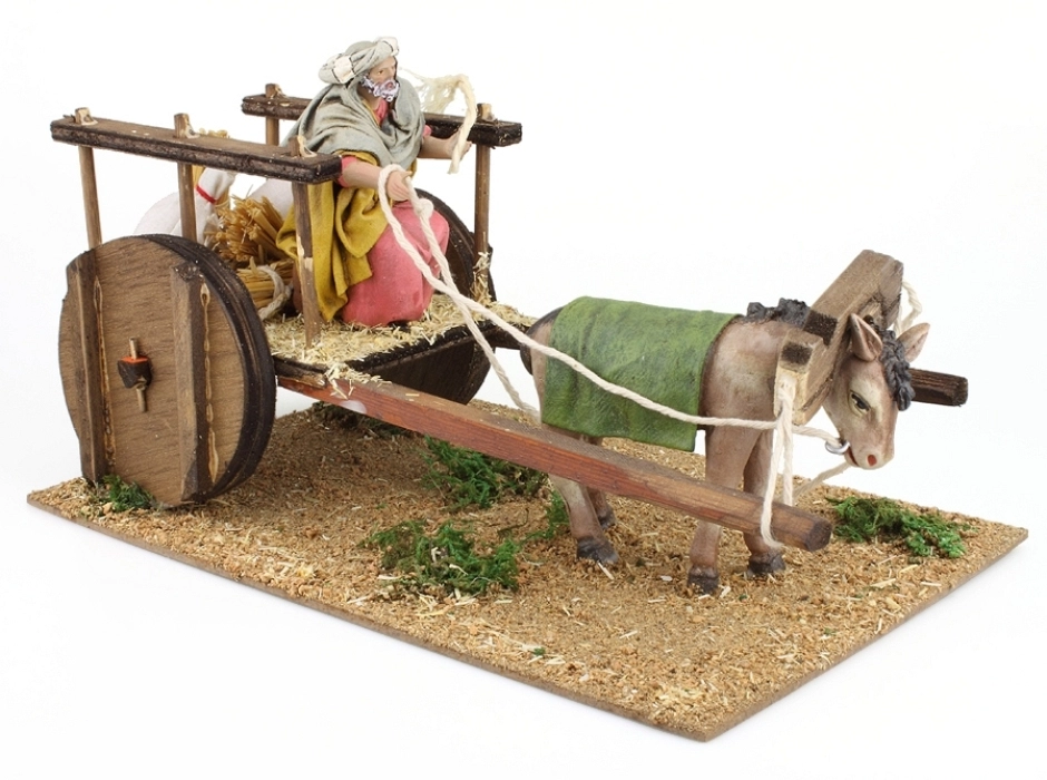 Grupo pastor con carro 12 cm.