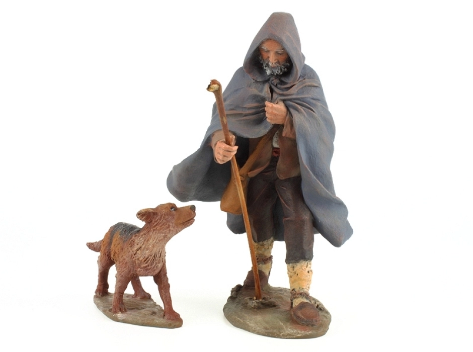 Grupo pastor silvano con perro 15 cm. (2 piezas)
