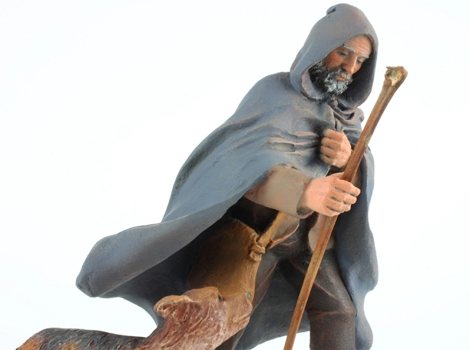Grupo pastor silvano con perro 15 cm. (2 piezas)