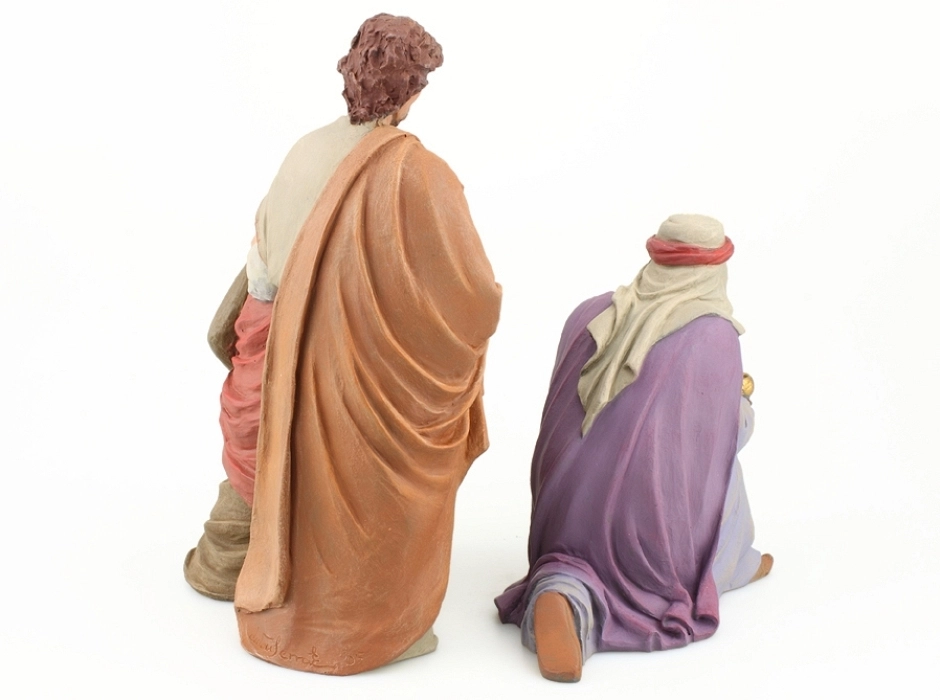 Grupo Reyes Magos adorando 17 cm. (2 piezas)