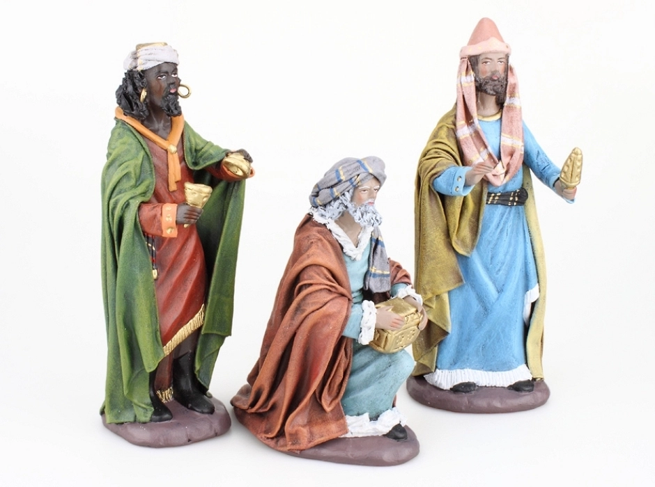 Grupo Reyes Magos adorando 17 cm. (3 piezas) Grupo Reyes Magos adorando 17 cm. (3 piezas)