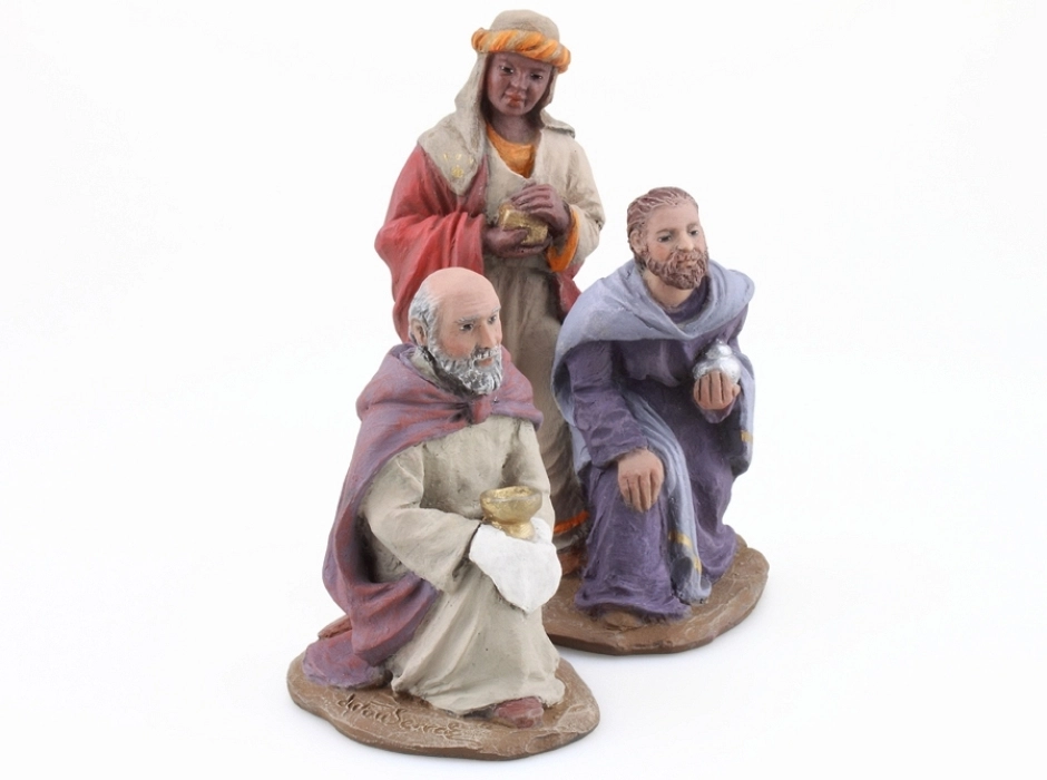 Grupo Reyes Magos adorando 9 cm. (2 piezas)