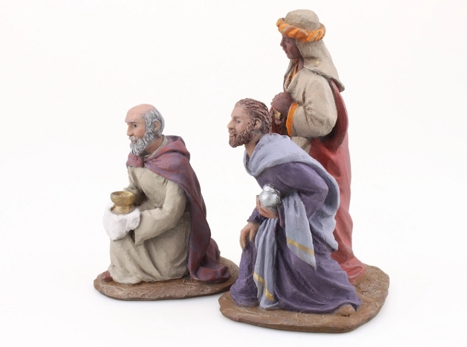 Grupo Reyes Magos adorando 9 cm. (2 piezas)