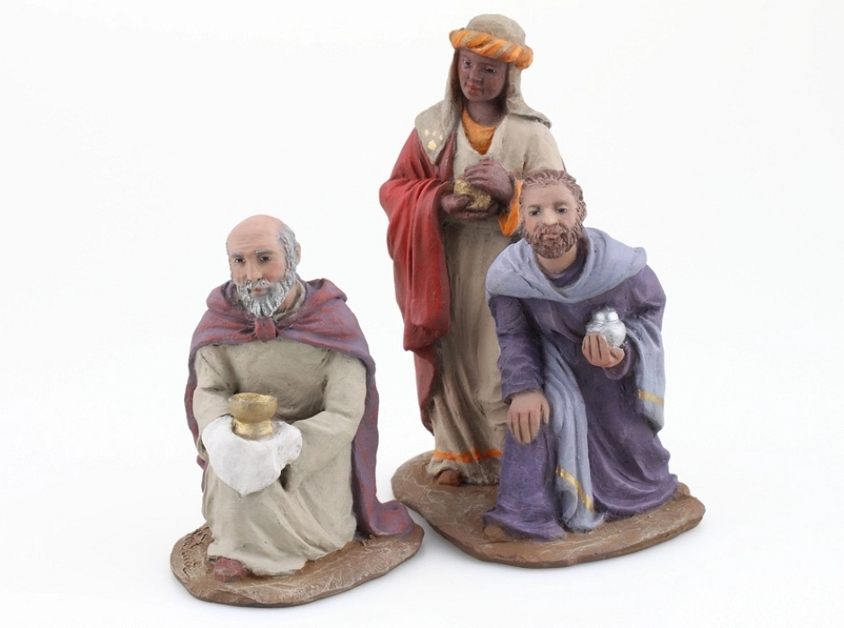 Grupo Reyes Magos adorando 9 cm. (2 piezas) Grupo Reyes Magos adorando 9 cm. (2 piezas)