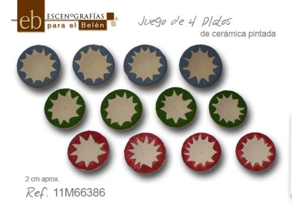 Jg. 4 platos decorados