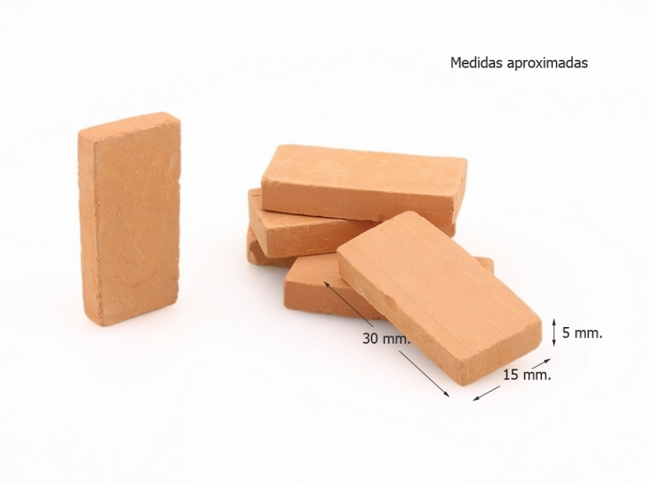 Ladrillo macizo / baldosa 3 x 1,5 cm. (Bolsa 25 UNI.)