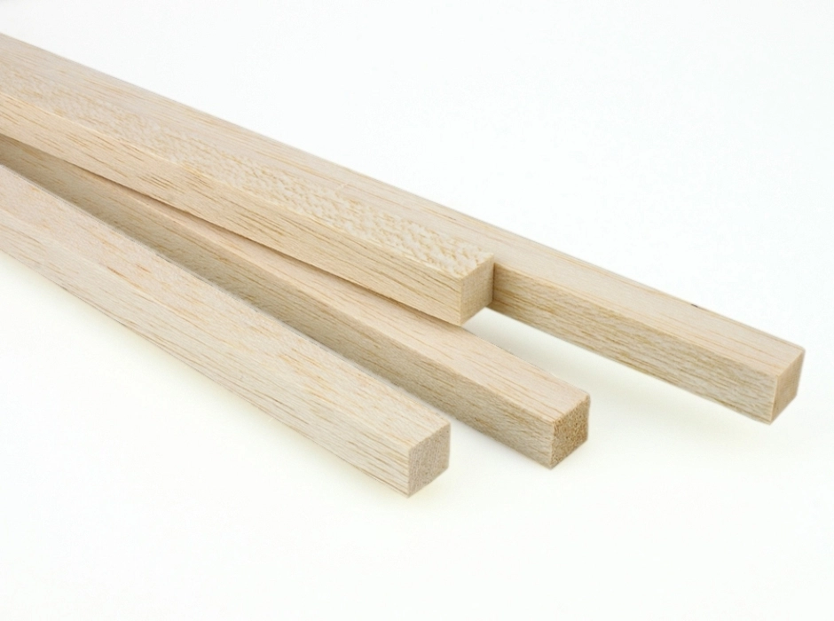Madera de balsa (Pack 4 listones cuadrados 33 cm.)