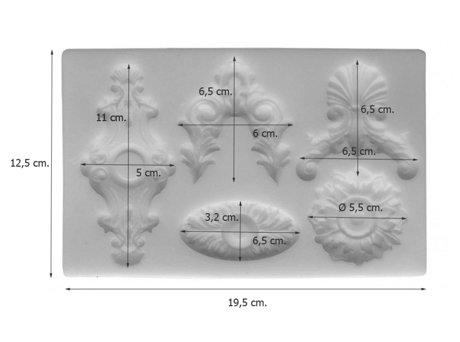 Molde silicona Cadence nº3 (19,5x12,5cm.)