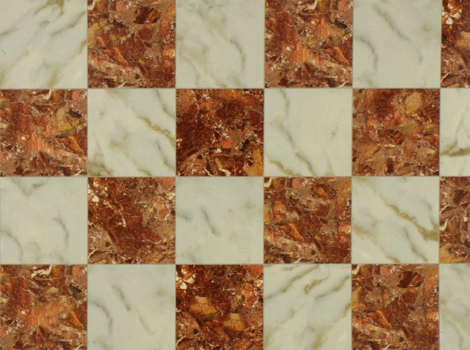 Mosaico de mármol rojo - blanco Mosaico de mármol rojo - blanco