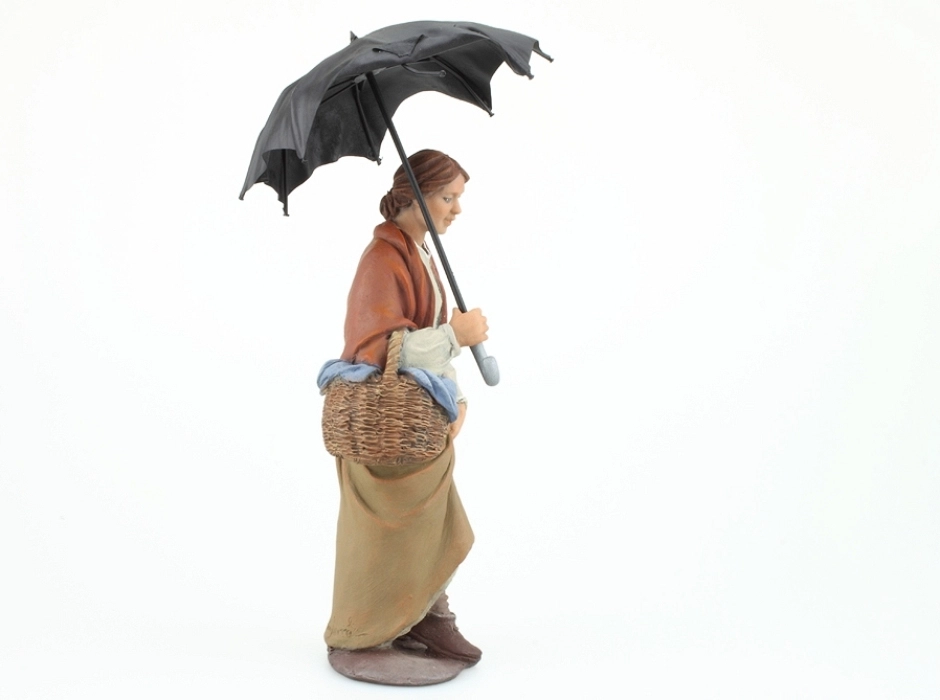 Mujer con paraguas 15 cm.