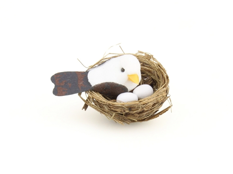 Nido con pájaro pluma Nido con pájaro pluma