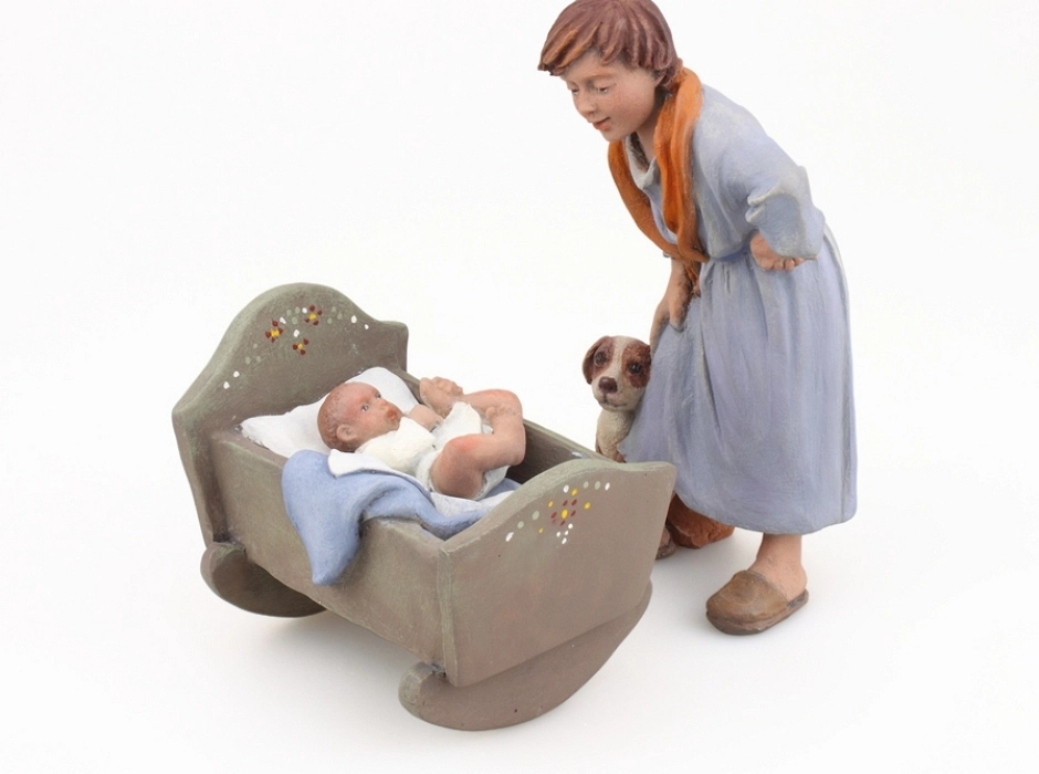 Niño en la cuna (2 piezas) 15-17 cm.