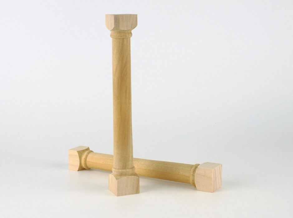 Pack 2 columnas madera torneada 17,5 cm.