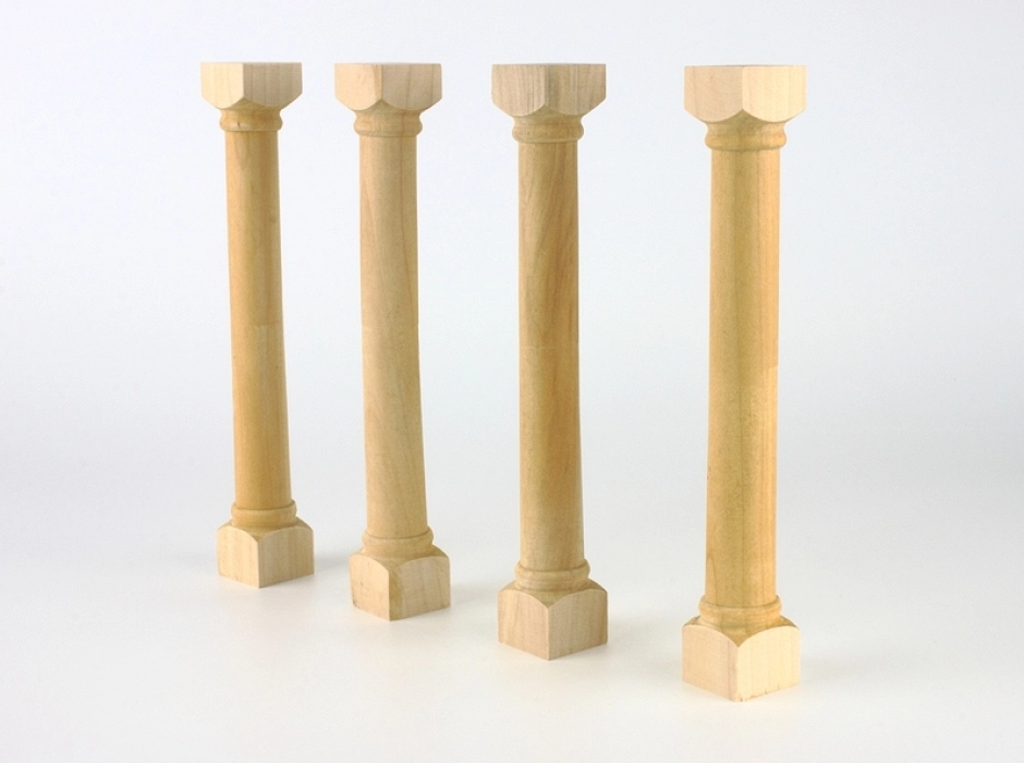 Pack 2 columnas madera torneada 17,5 cm.