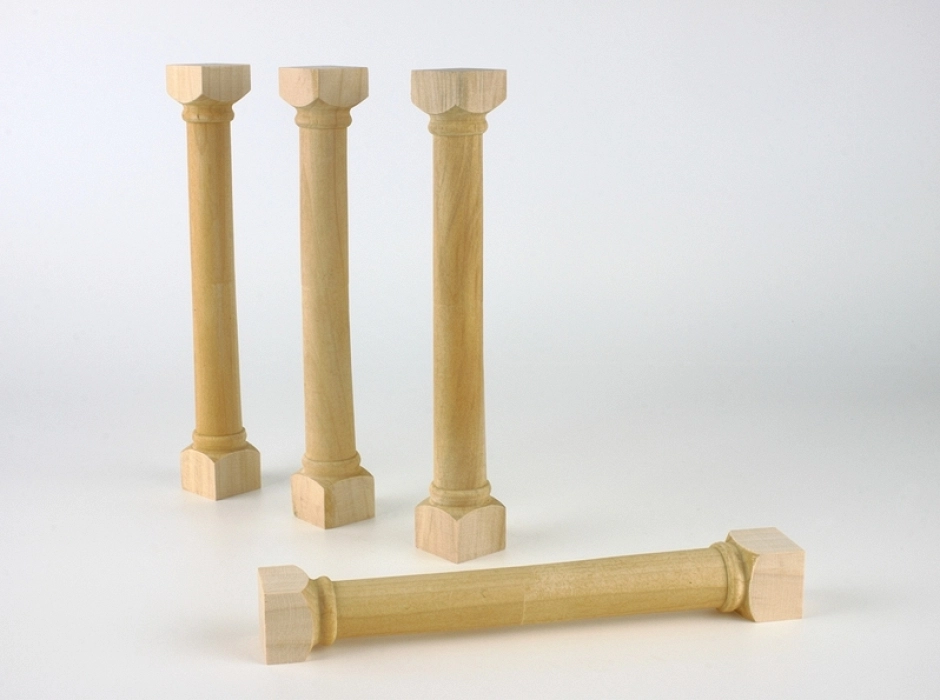 Pack 2 columnas madera torneada 17,5 cm.