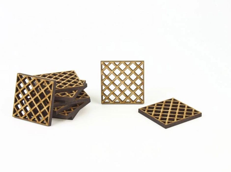 Pack 4 celosías pequeñas 3,5 x 3,5 cm. Pack 4 celosías pequeñas 3,5 x 3,5 cm.