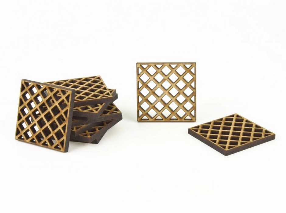 Pack 4 celosías pequeñas 3,5 x 3,5 cm.