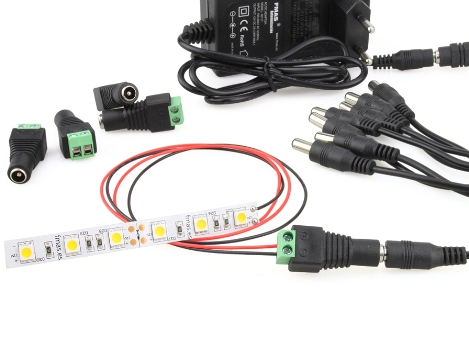 Pack 4 conectores hembra Jack 2.1x5.5 mm. 12V. CC.