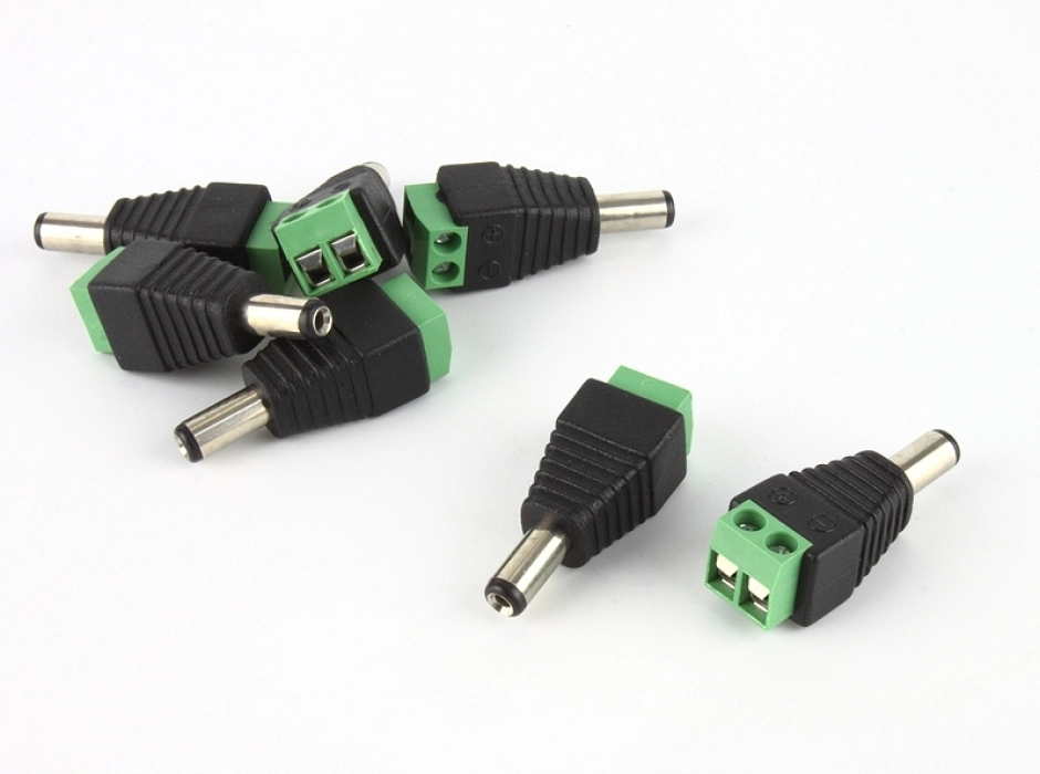 Pack 4 conectores macho Jack 2.1 x 5.5 mm. 12V. CC.