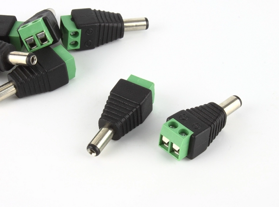 Pack 4 conectores macho Jack 2.1 x 5.5 mm. 12V. CC.
