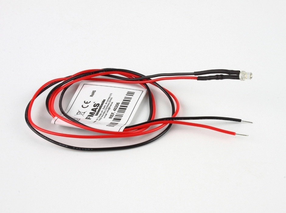 Pack 4 LED blanco cálido 3mm. 12V.
