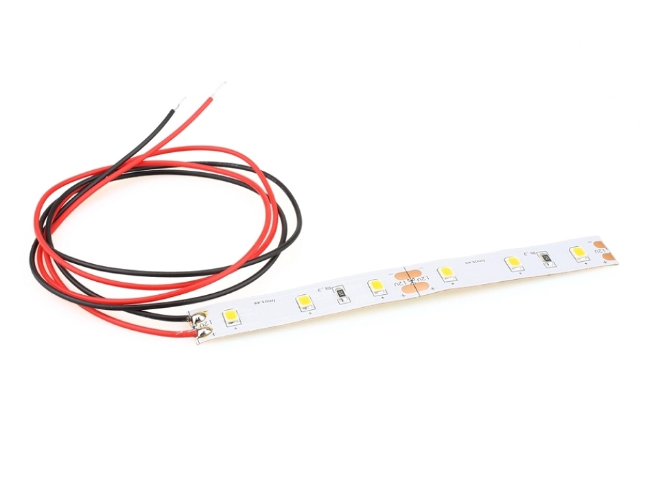 Pack 4 tiras LED (10 cm.) blanco cálido 0,48W. 12V.