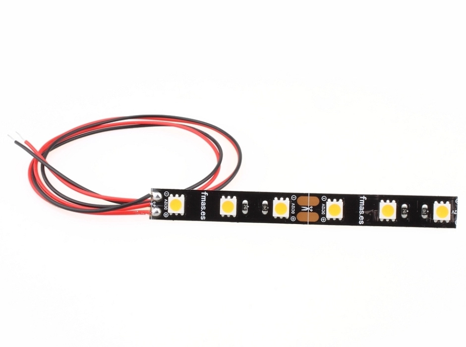 Pack 4 tiras LED (10 cm.) blanco cálido 1,44W. 12V.