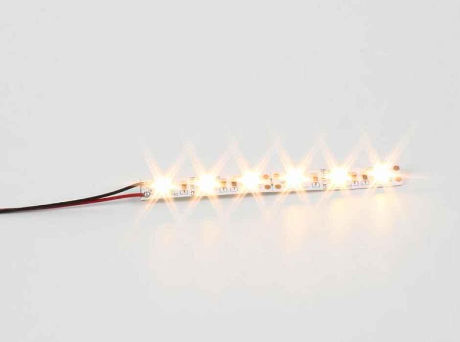 Pack 4 tiras LED (10 cm.) blanco cálido 1,44W. 12V.