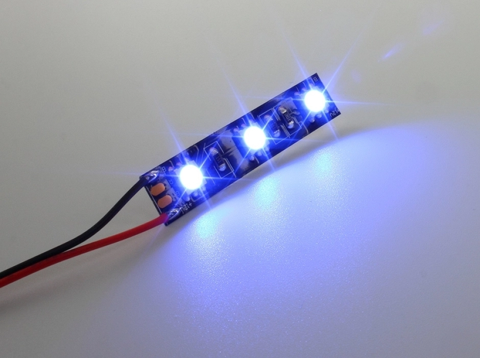 Pack 4 tiras LED profesional (5 cm.) azul 12V.