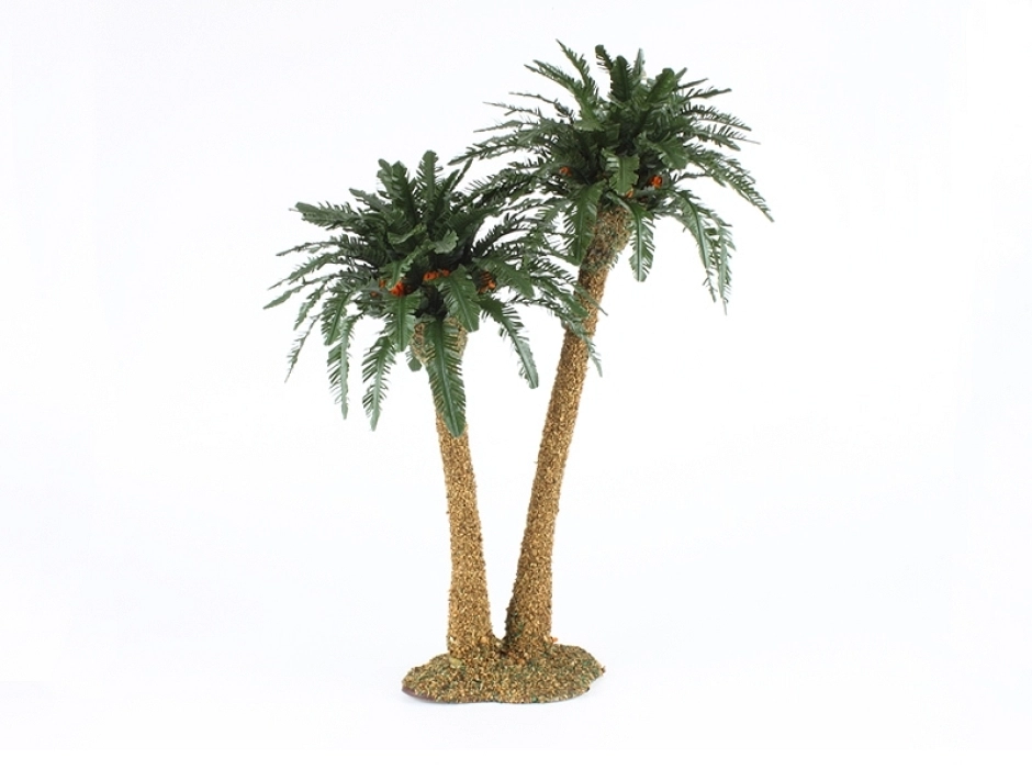 Palmera doble con tronco texturizado 32 cm. Palmera doble con tronco texturizado 32 cm.