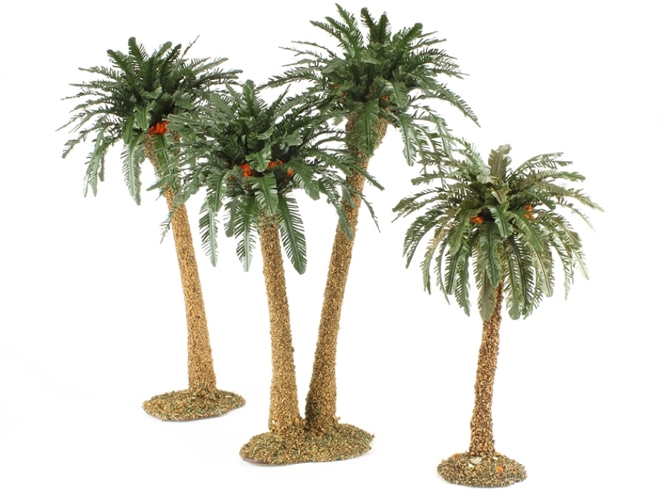 Palmera doble con tronco texturizado 32 cm.
