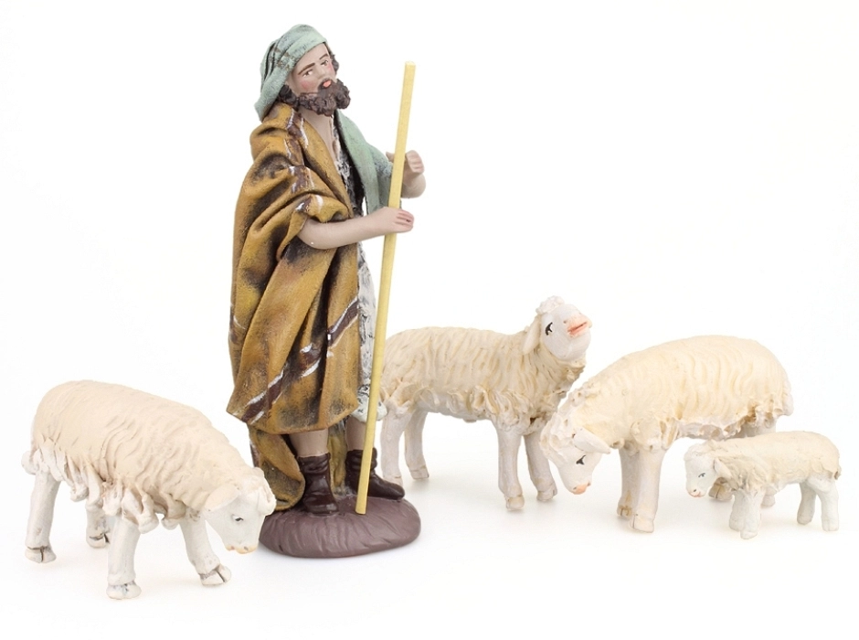 Pastor con rebaño 14 cm. (5 piezas)