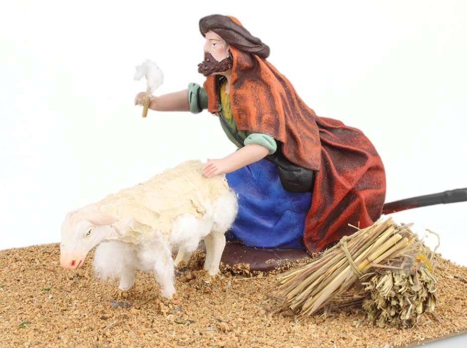Pastor esquilando una oveja 14 cm. (movimiento)