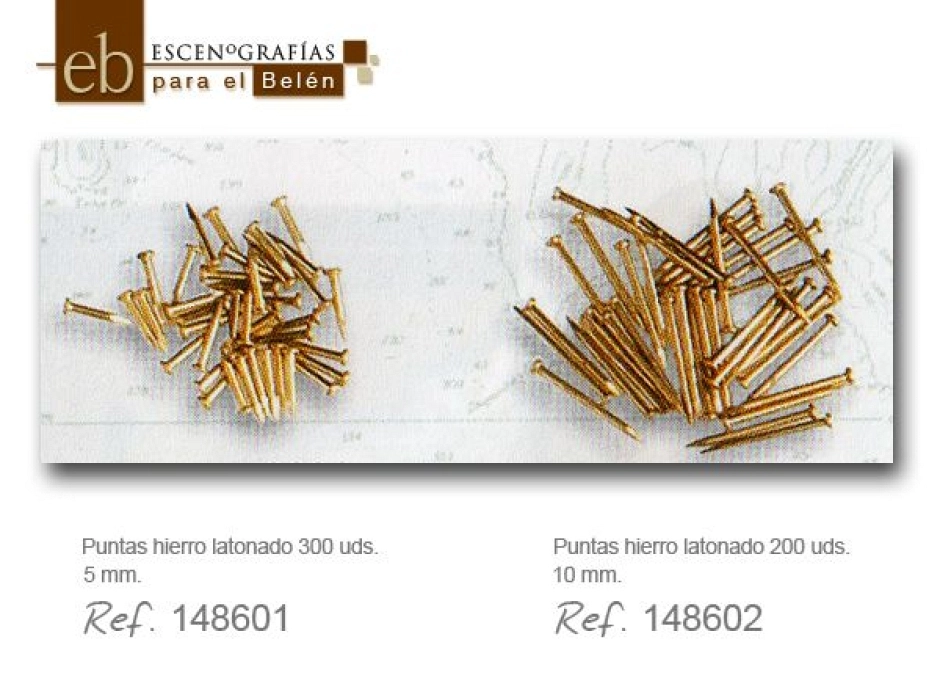 Puntas latonadas 10 mm. (Bolsa 200 UNI.) Puntas latonadas 10 mm. (Bolsa 200 UNI.)