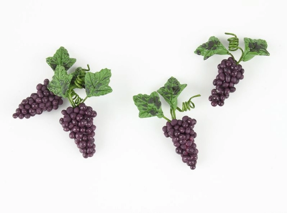 Racimos de uvas con hojas 2 cm. (Bolsa 2 UNI.)