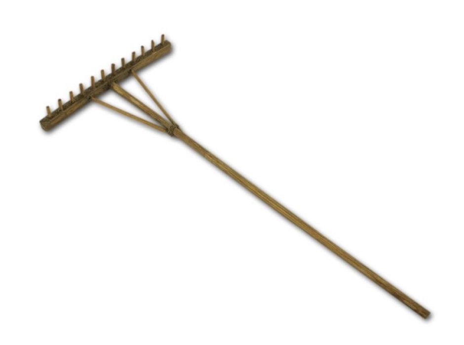 Rastrillo madera policromada