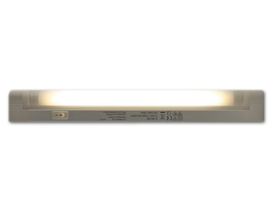 Regleta fluorescente slimline 8W. 220V.