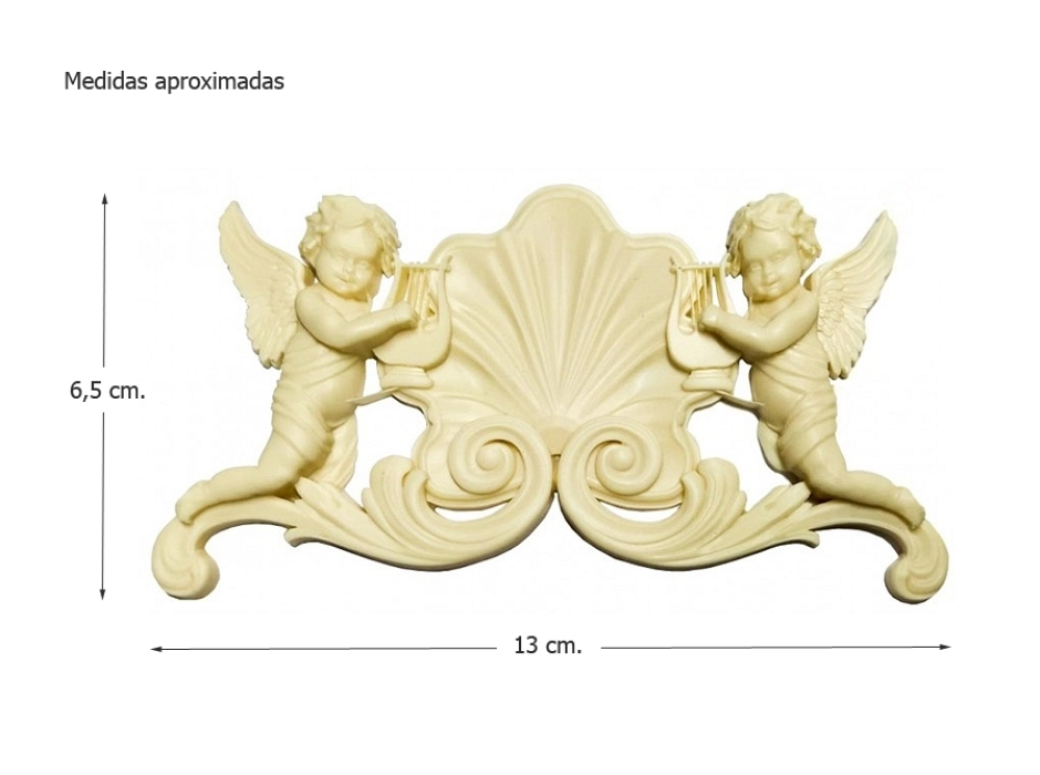 Relieve filigrana con ángeles (13 x 6,5 cm.)