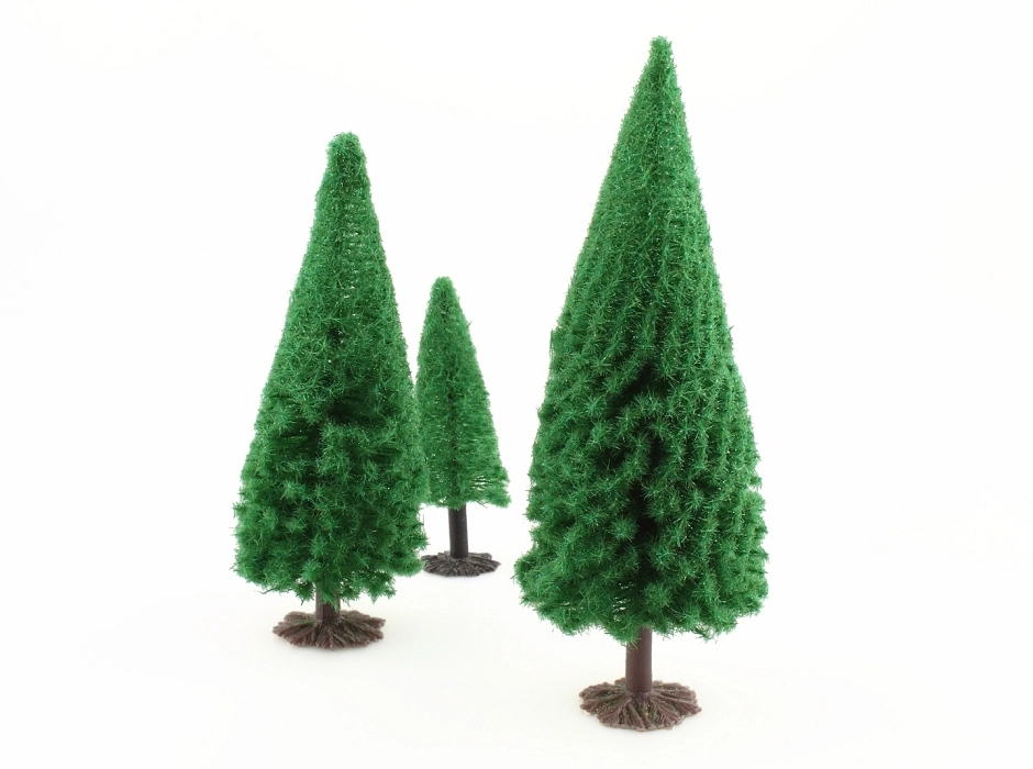 Set 3 pinos flocados 8-12-15 cm.