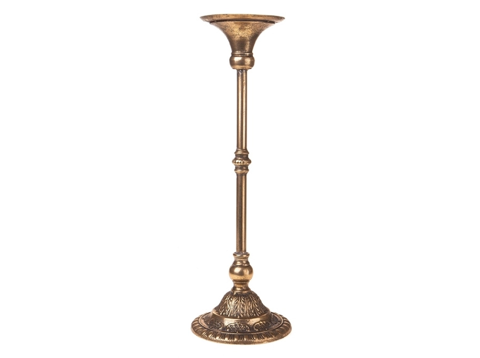 Soporte para vela dorado antiguo 55 cm.