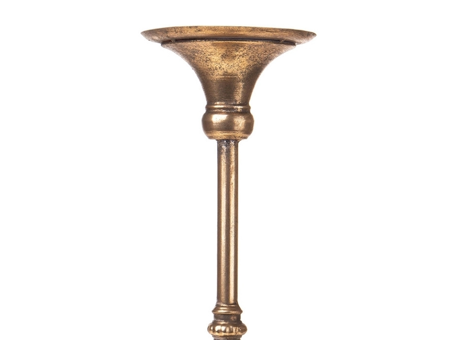 Soporte para vela dorado antiguo 55 cm.