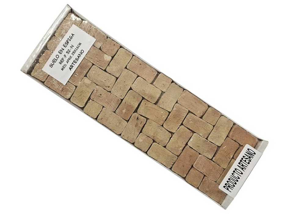 Suelo en espiga ladrillo rústico 3,3 x 1,7 cm. (85 UNI.) Suelo en espiga ladrillo rústico 3,3 x 1,7 cm. (85 UNI.)