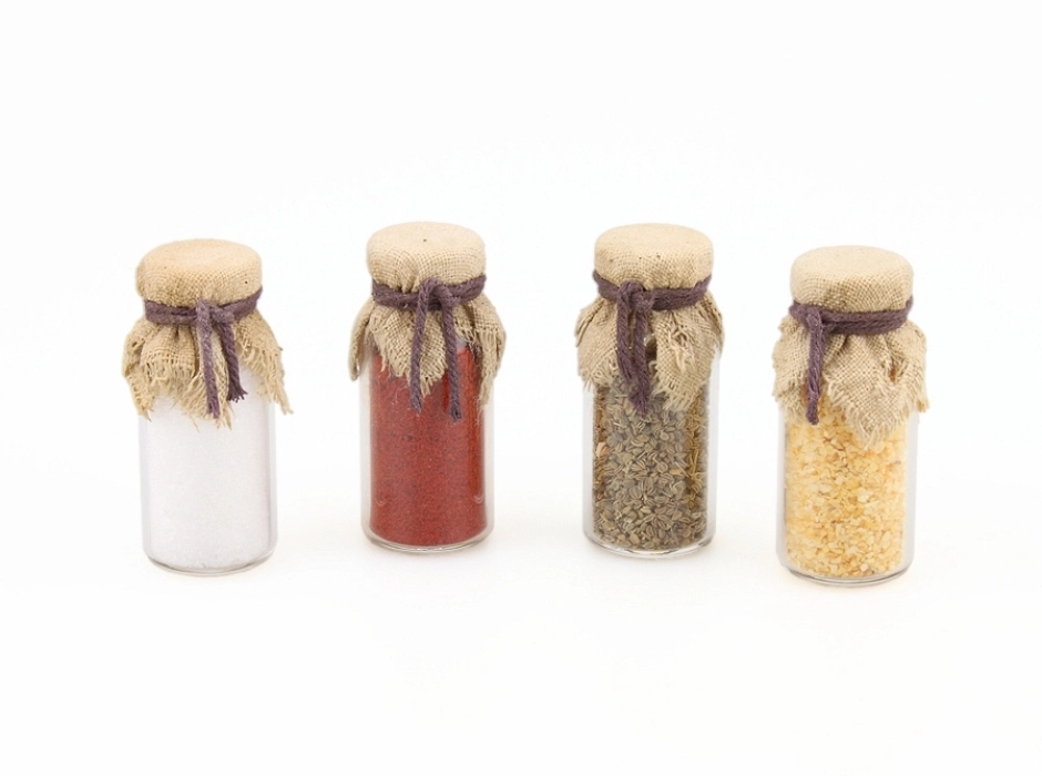 Tarros de cristal con especias (Bolsa 4 UNI. surtidas) Tarros de cristal con especias (Bolsa 4 UNI. surtidas)