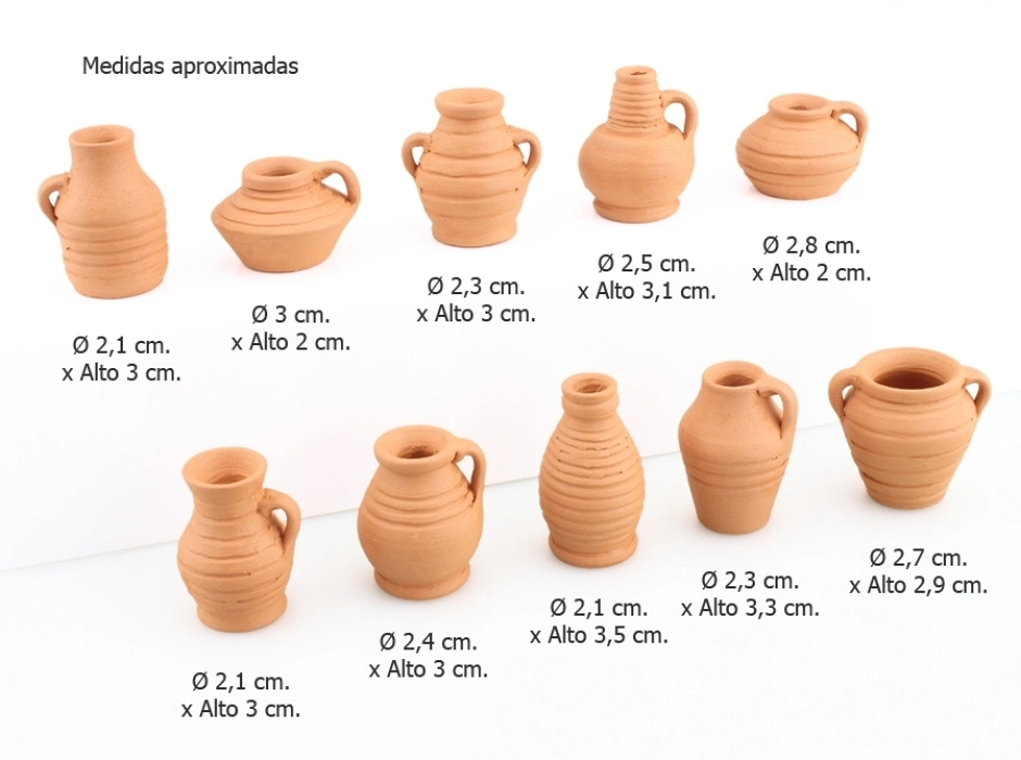 Vasijas judías con rayas (10 UNI. surtidas 2,5 - 3,5 cm.)